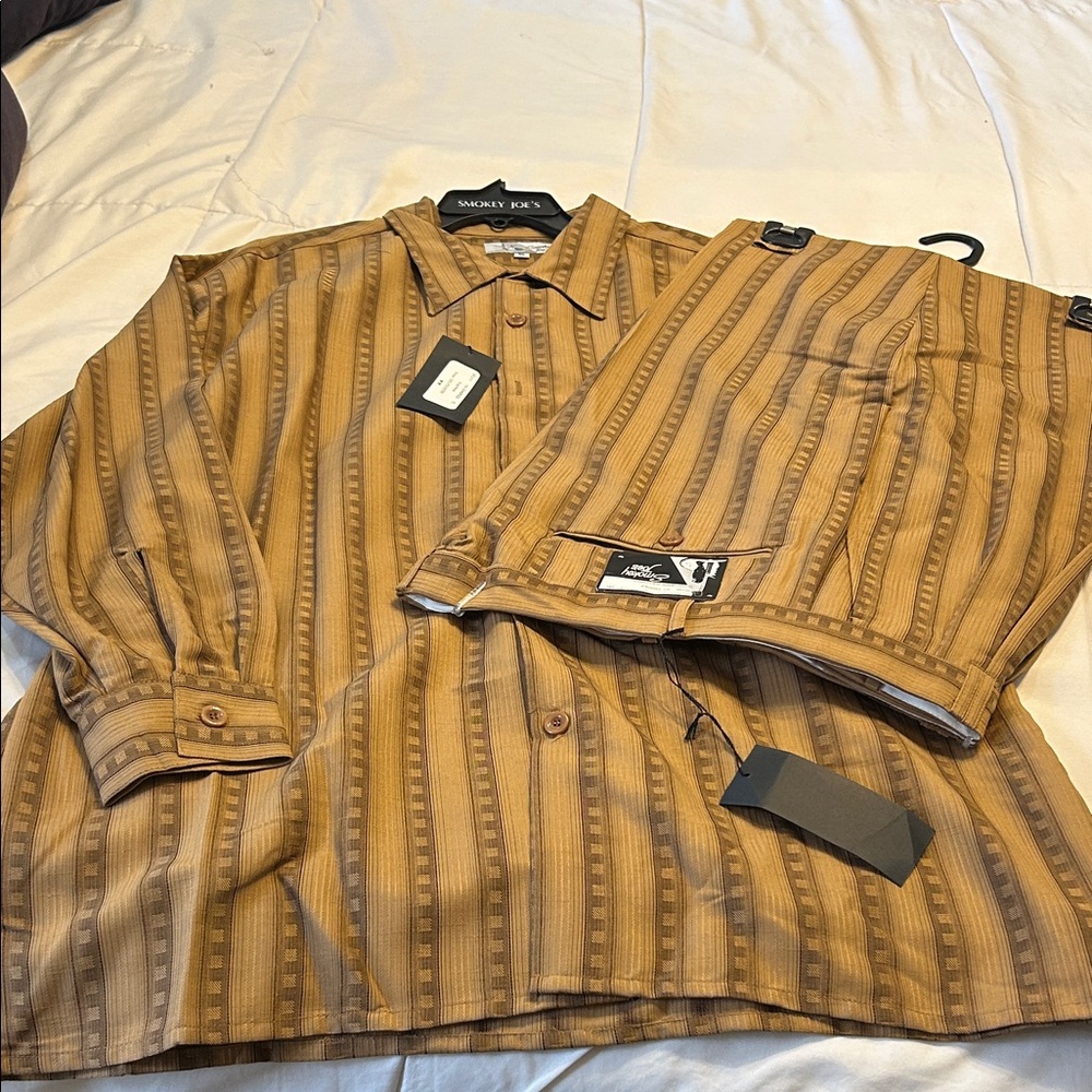 Brown Striped Suit Set